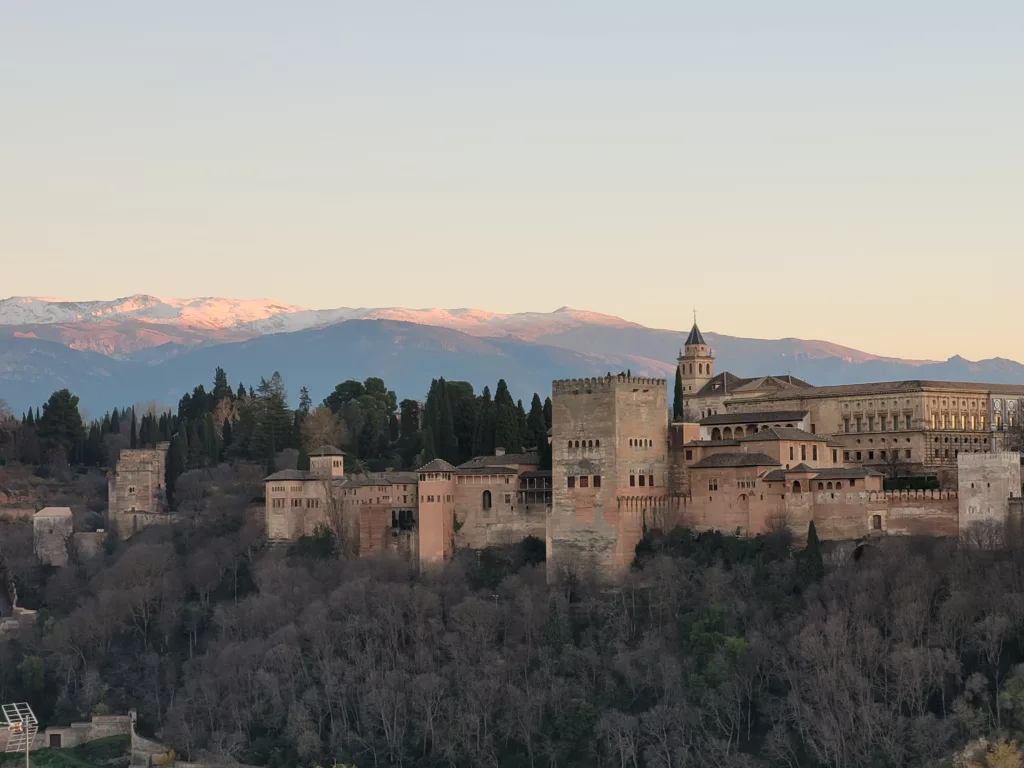 photo of the Alhambra at sunset