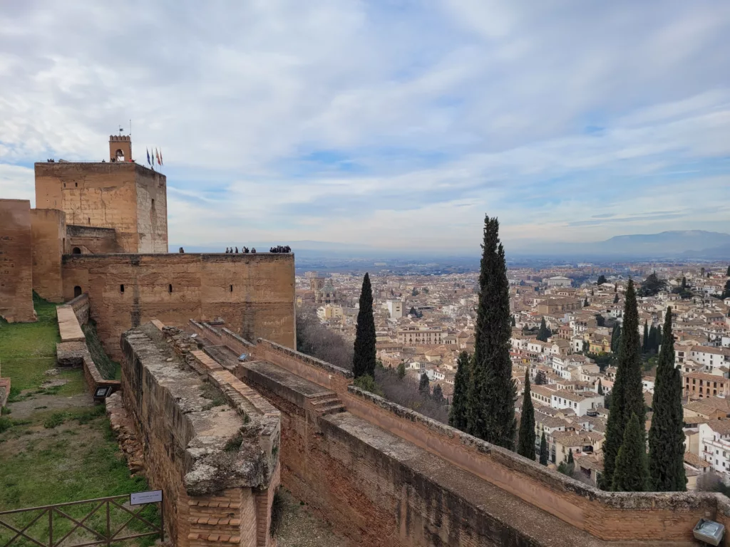 View from the side of the Alcazaba at Alhambra