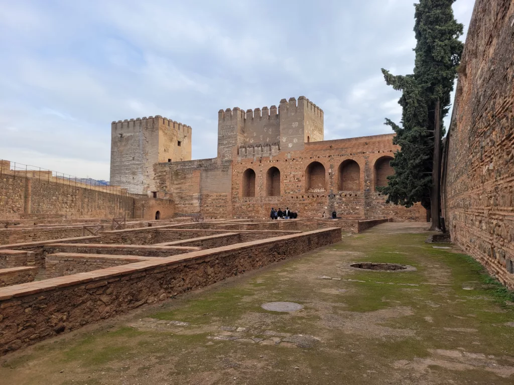 Rearview image of where visitors entered the Alcazaba from