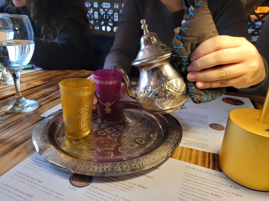 Moroccan tea at Bab Monsour in Granada, Spain