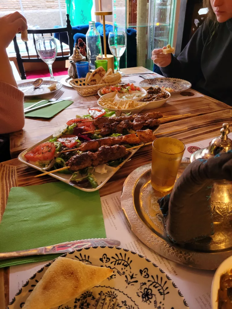 Lebanese skewers at Bab Mansour in Granada, Spain