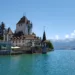 View of Oberhofen Castle on lake Thun in Switzerland