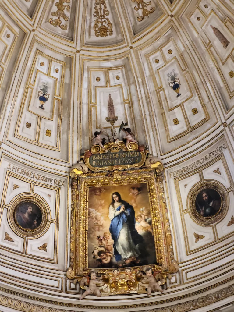 Painting of Mary inside the Seville Cathedral