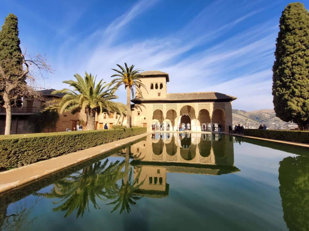 The grounds of the Nasrid Palaces at the Alhambra complex